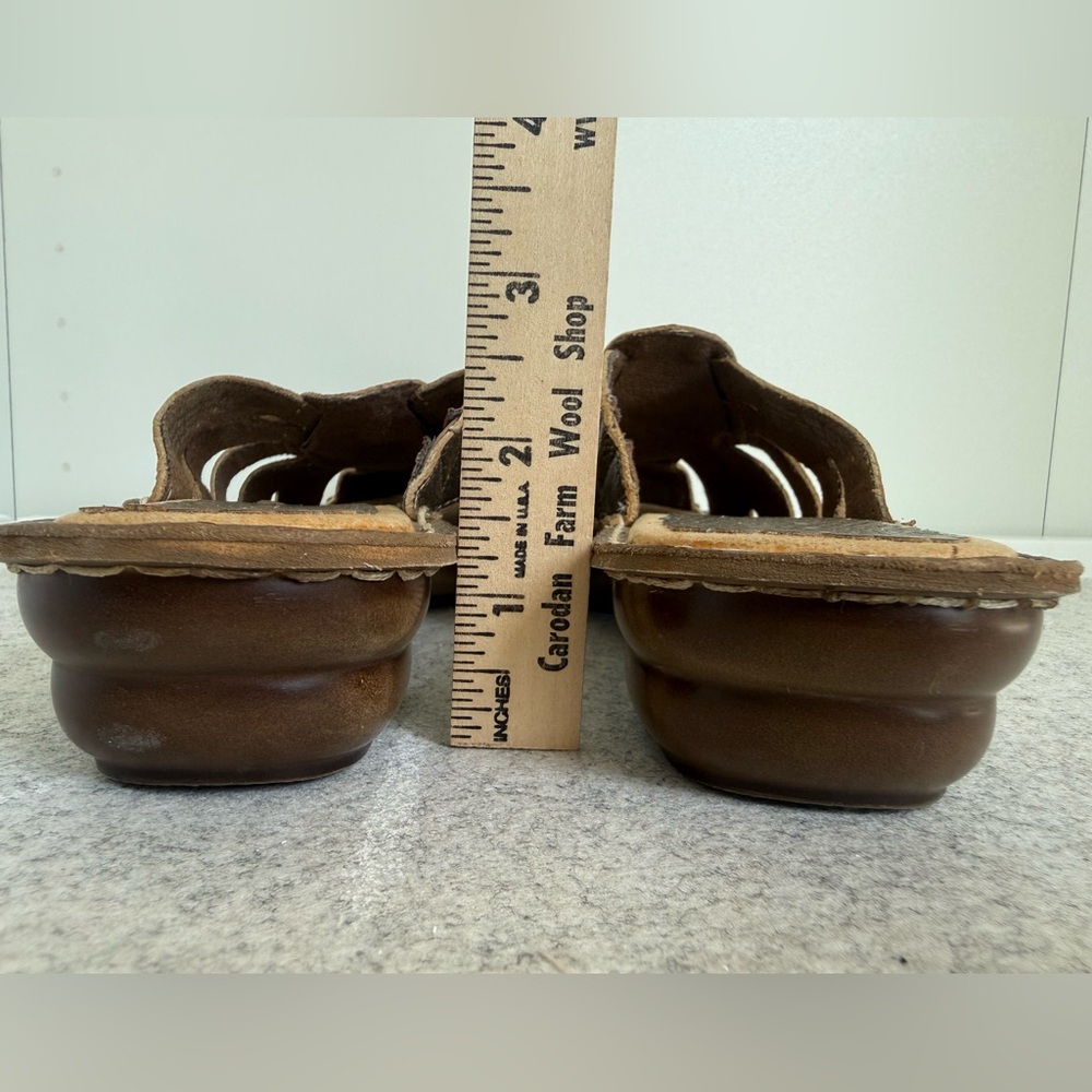 Covington Heather Bronze Leather Fisherman Comfort Slip On Slide Wedge Sandals 8 - Picture 7 of 12